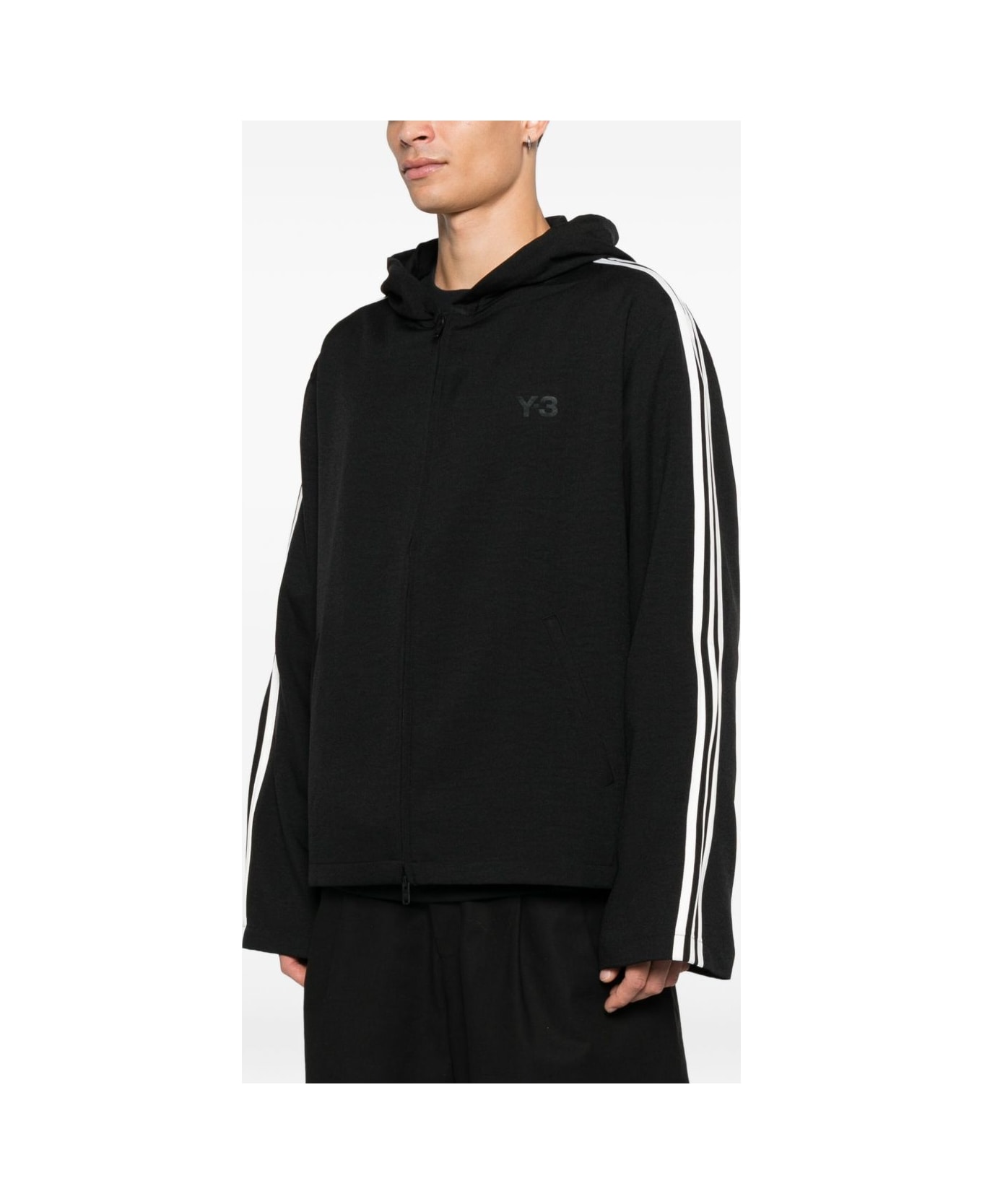 Y-3 Logo Zipped Blouson Jacket - Black