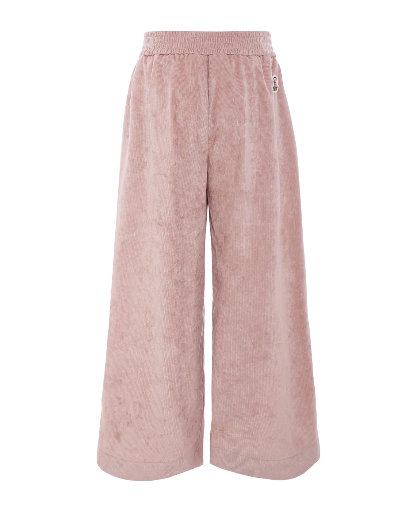 Moncler Pink Trousers For Girl With Logo - Pink