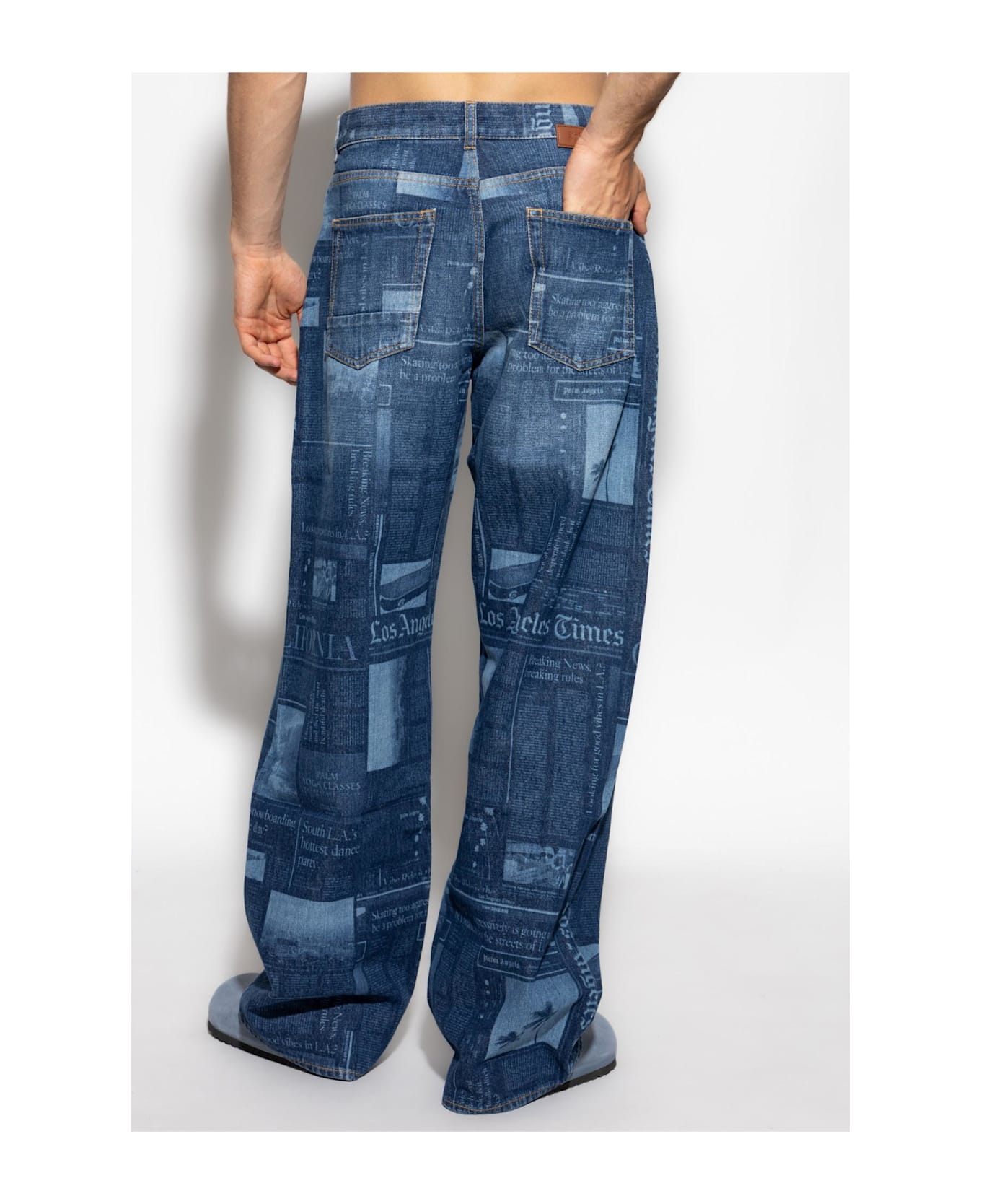 Palm Angels Patterned Jeans - BLUE