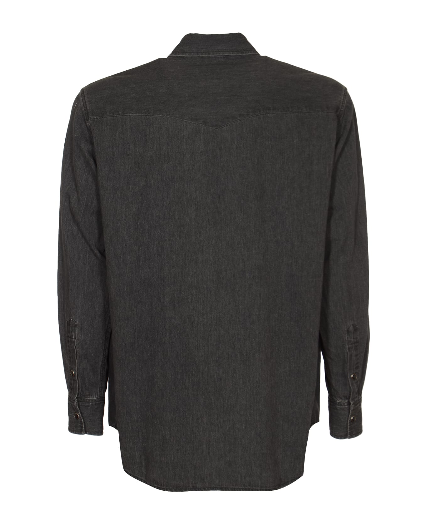 Auralee Selvedge Super Light Denim Shirt - Washed Black
