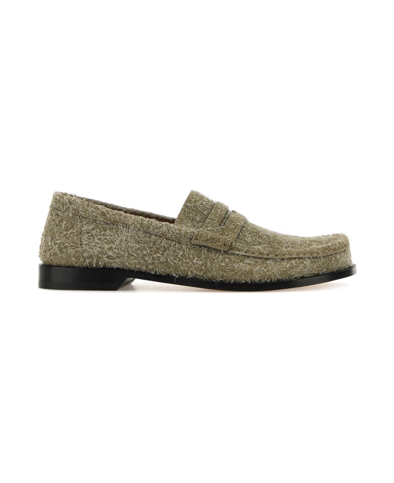 Loewe Khaki Suede Campo Loafers - KHAKIGREEN