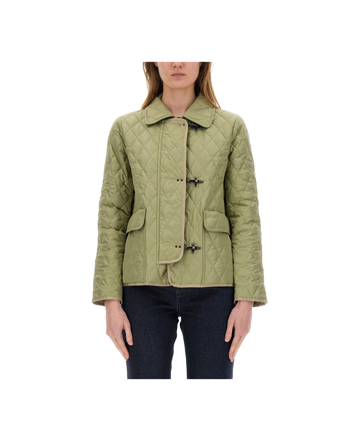 Fay 3-hook Nylon Quilted Jacket - GREEN