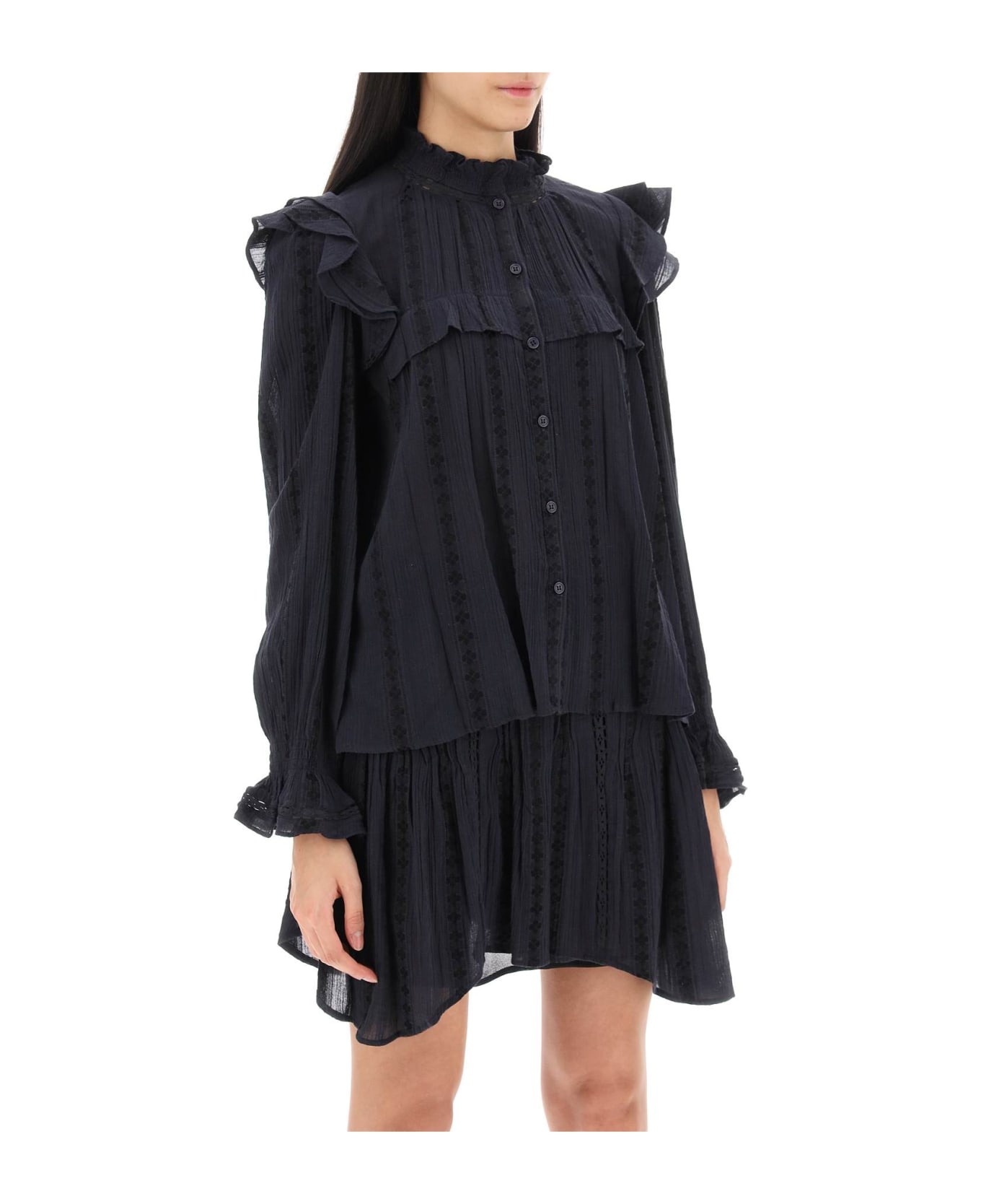 Marant Étoile Jatedy Shirt With Jacquard Details - BLACK (Black)