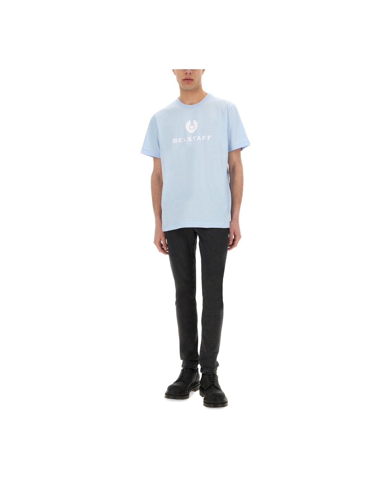 Belstaff T-shirt With Logo - BABY BLUE
