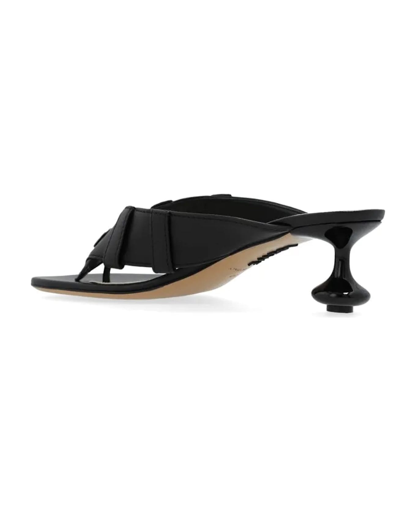 Loewe Toy Panta 45mm Leather Sandals - Black