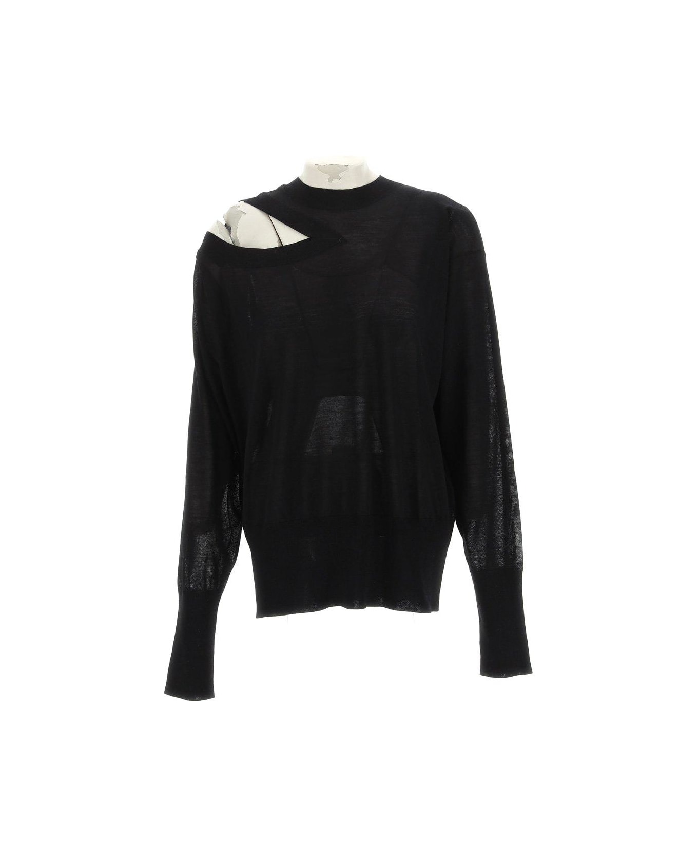Stella McCartney Cut Out-detail Crewneck Knitted Top - Nero