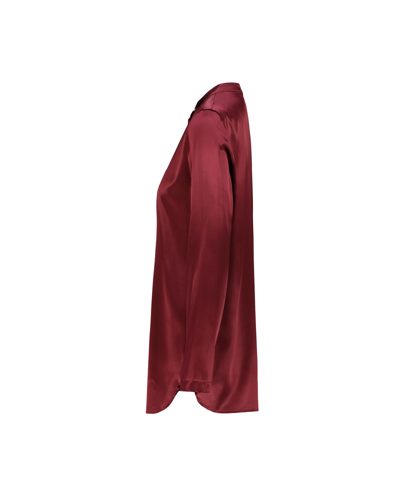 Drhope Mandarin Collar Blouse - Bordeaux