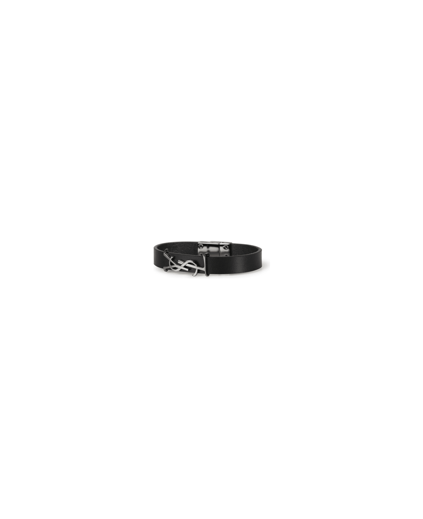 Saint Laurent Opyum Leather Bracelet - Black