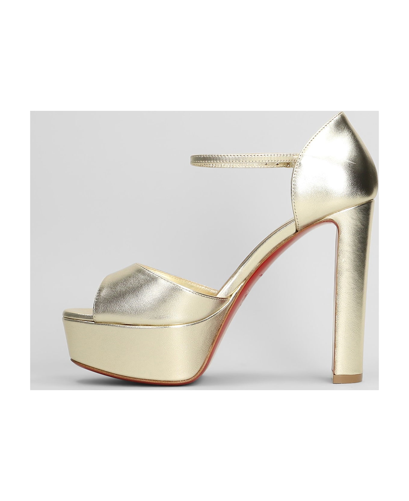 Christian Louboutin Sandaloo 130 Sandals In Gold Leather - gold サンダル