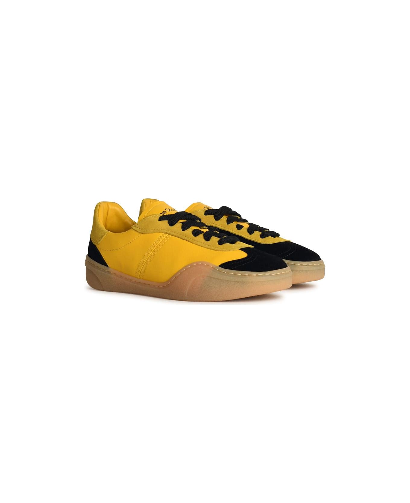 Acne Studios 'bars' Yellow Leather Sneakers - Yellow