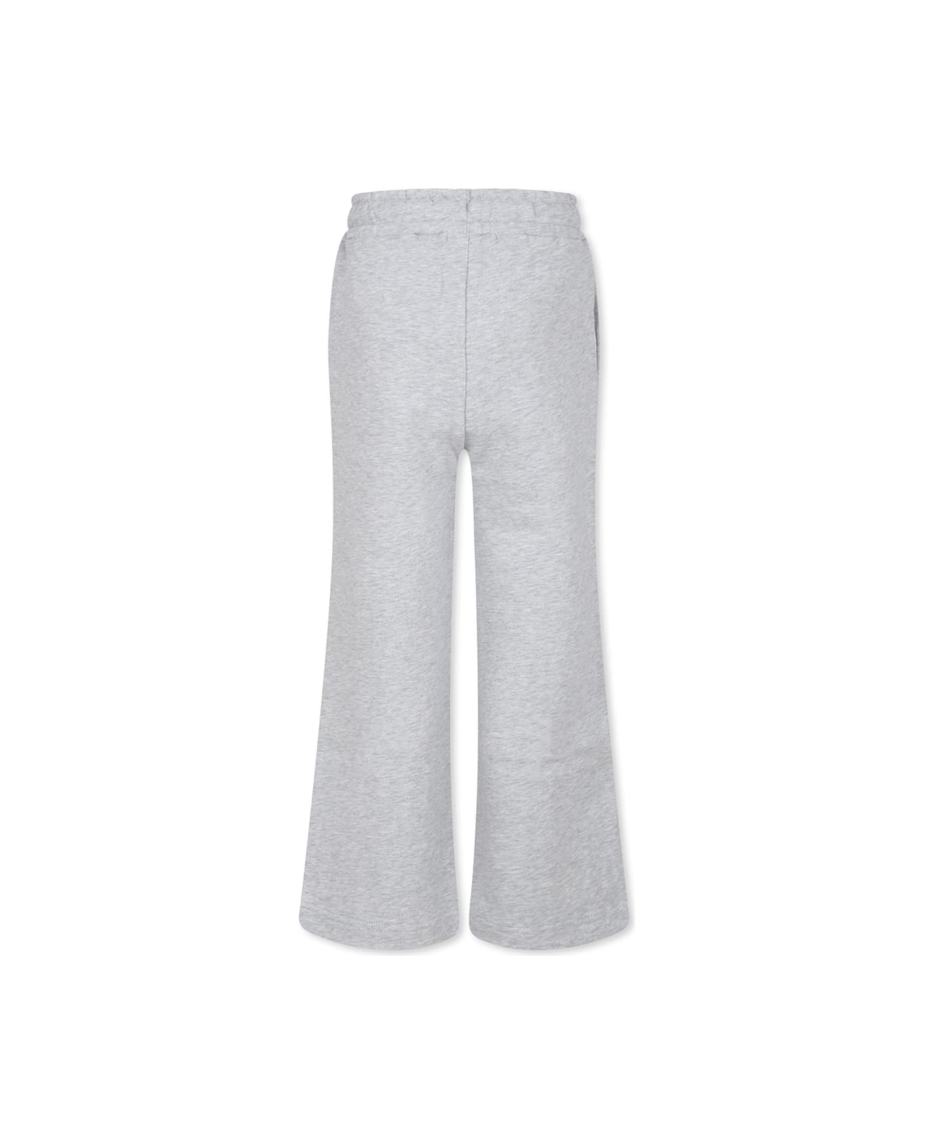 MSGM Grey Trousers For Boy With Logo - Grey
