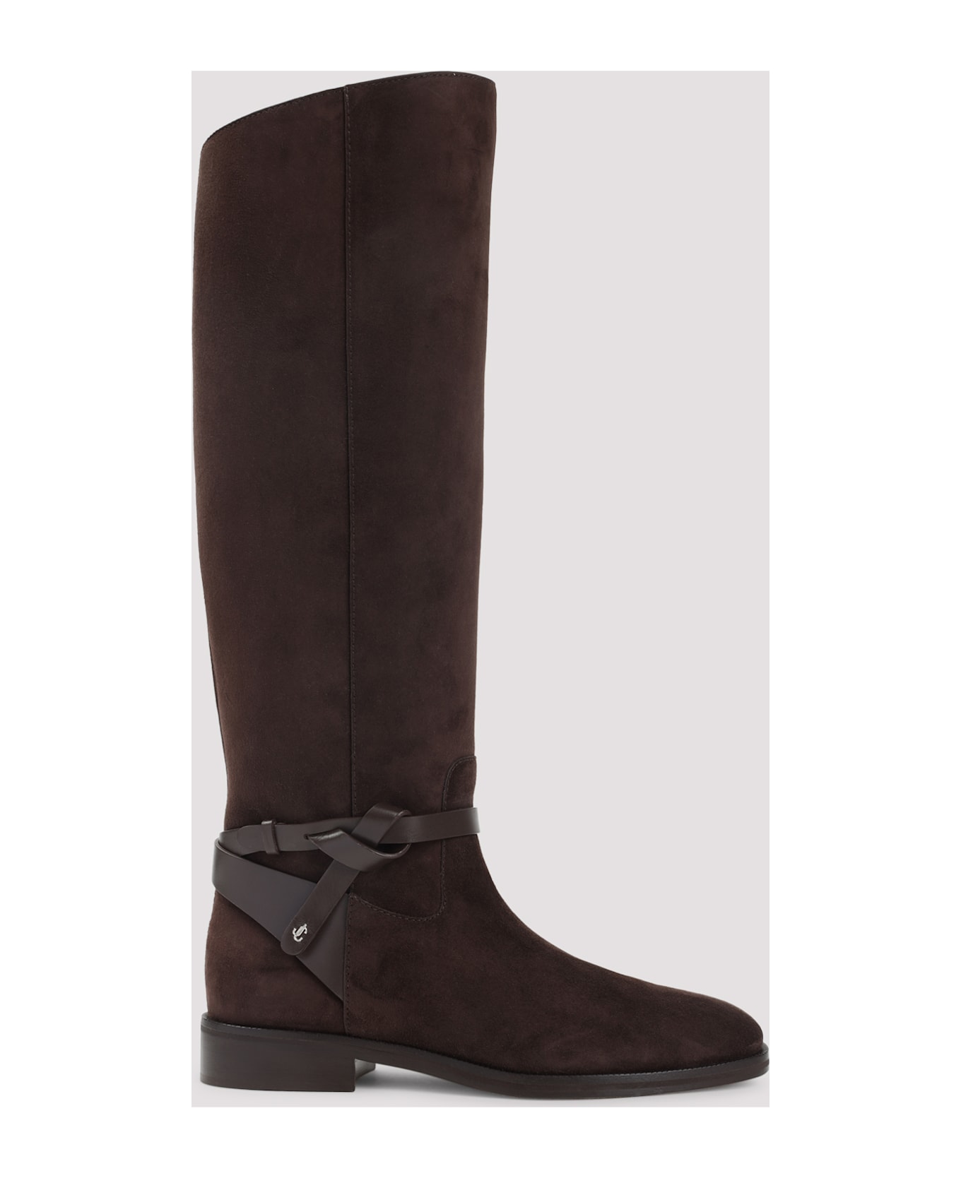 Jimmy Choo Suede Lawton Kb Flat Boots - Chocolate Chocolate
