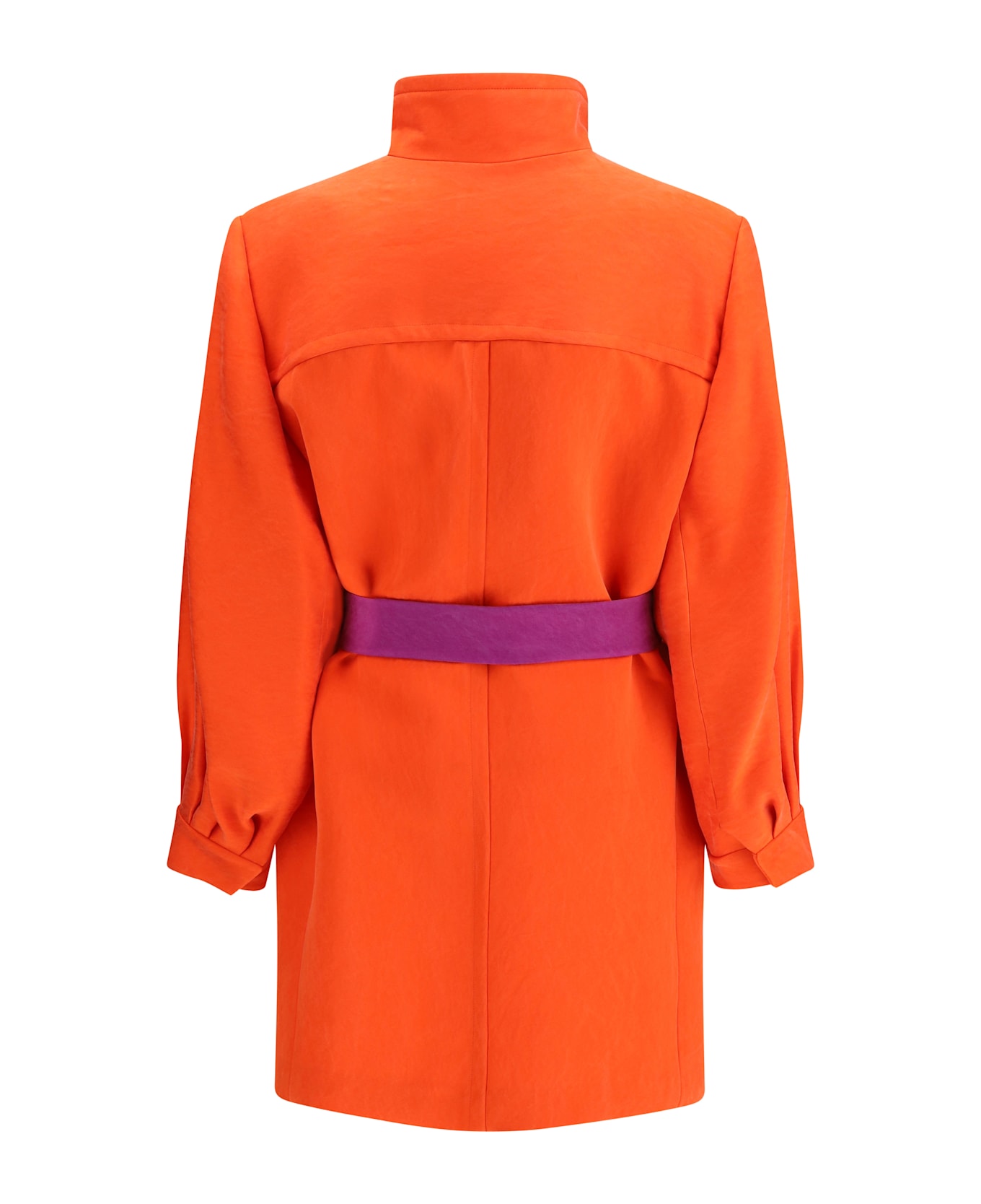 Saint Laurent Belted Stonewashed Silk Satin Coat