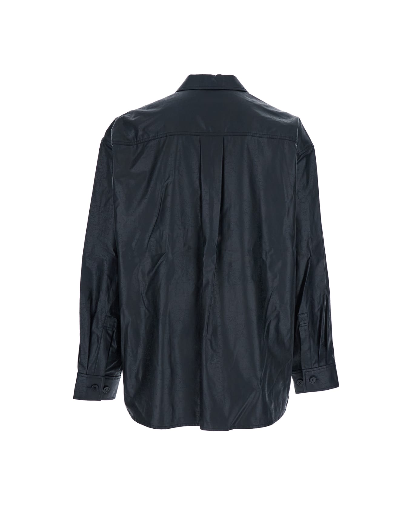 Juun.J Dark Blue Shirt With Classic Collar And Chest Pocket In Cotton Man - Blu