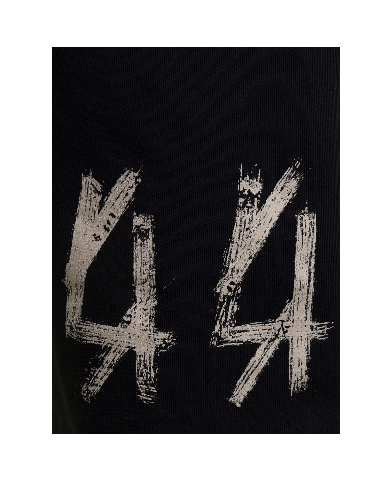 44 Label Group Black Shorts With Logo Print In Cotton Man - Black ショートパンツ