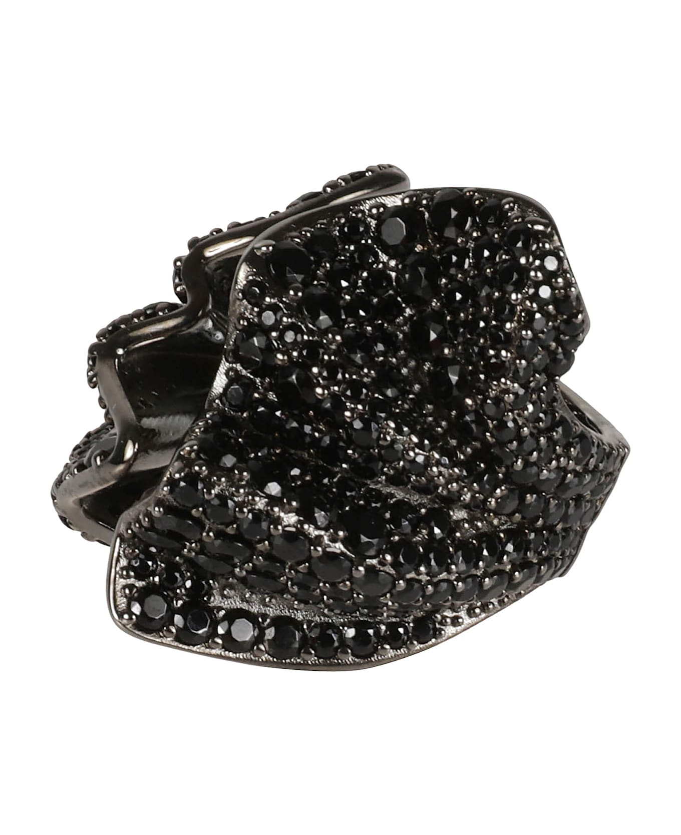 Ferragamo An Drape Embellished Ring - Black