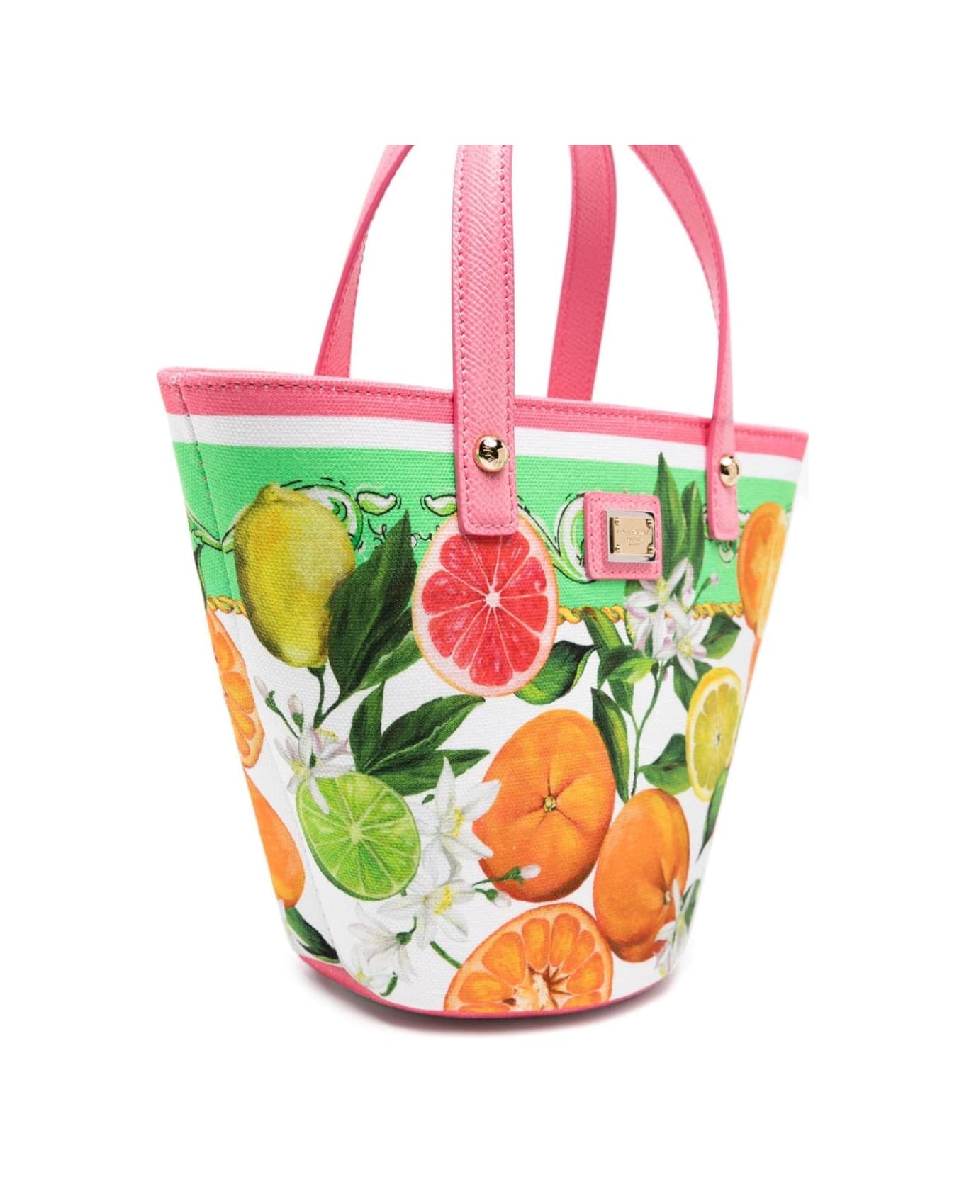 Dolce & Gabbana Bucket Bag With Lemon And Orange Print - Multicolour