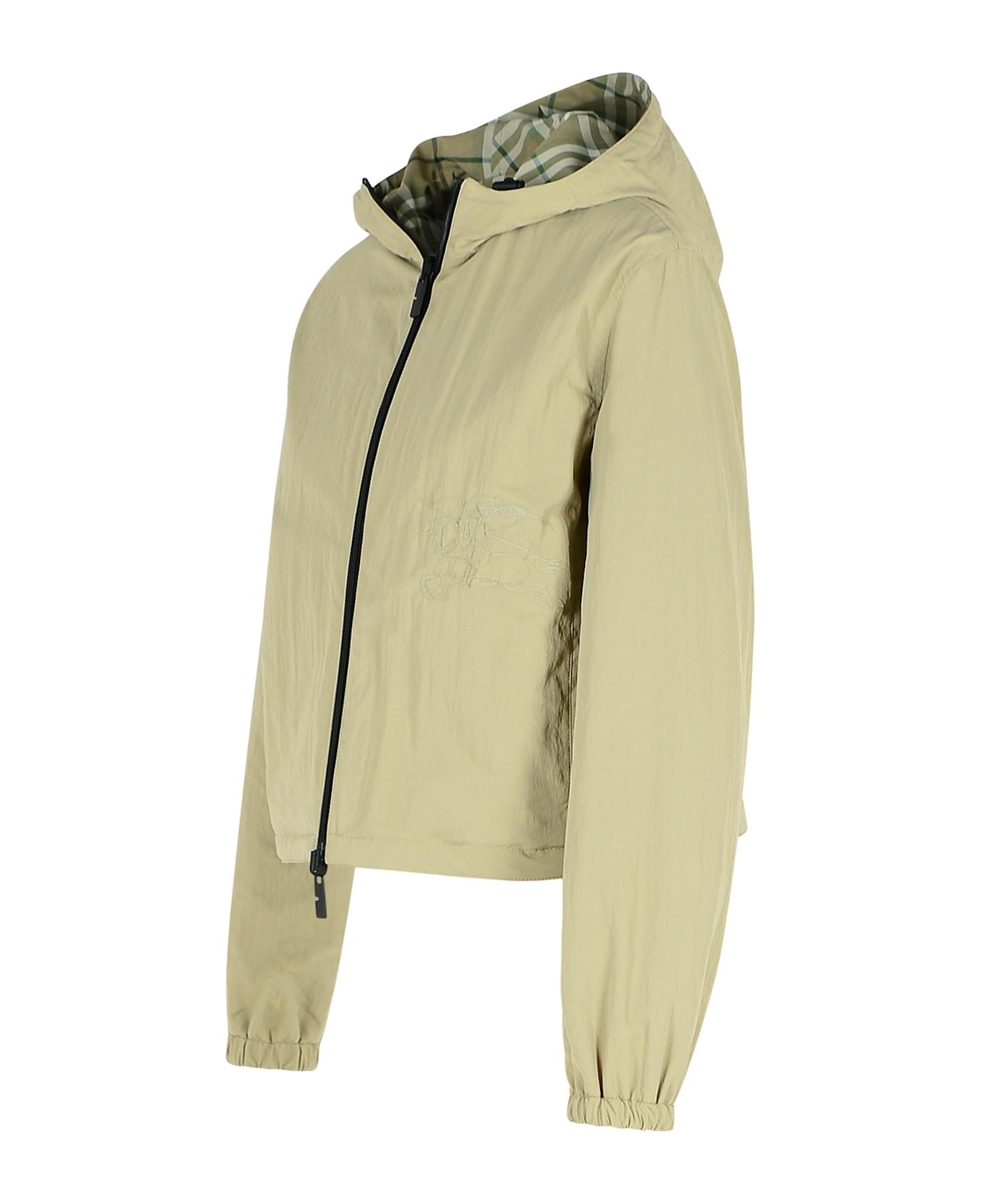 Burberry 
check
 Green Polyester Jacket - Green
