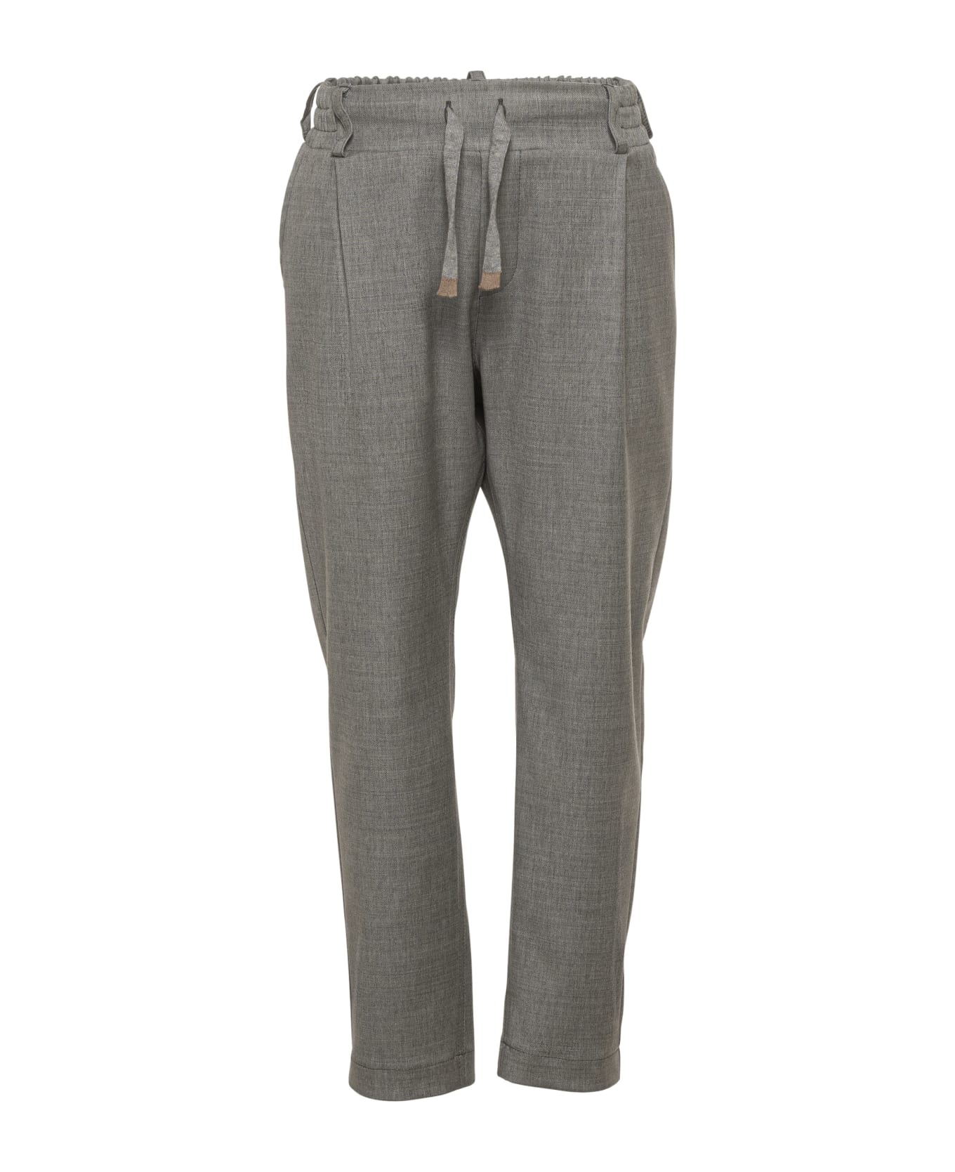 Eleventy Straight Trousers With Drawstring - Gray