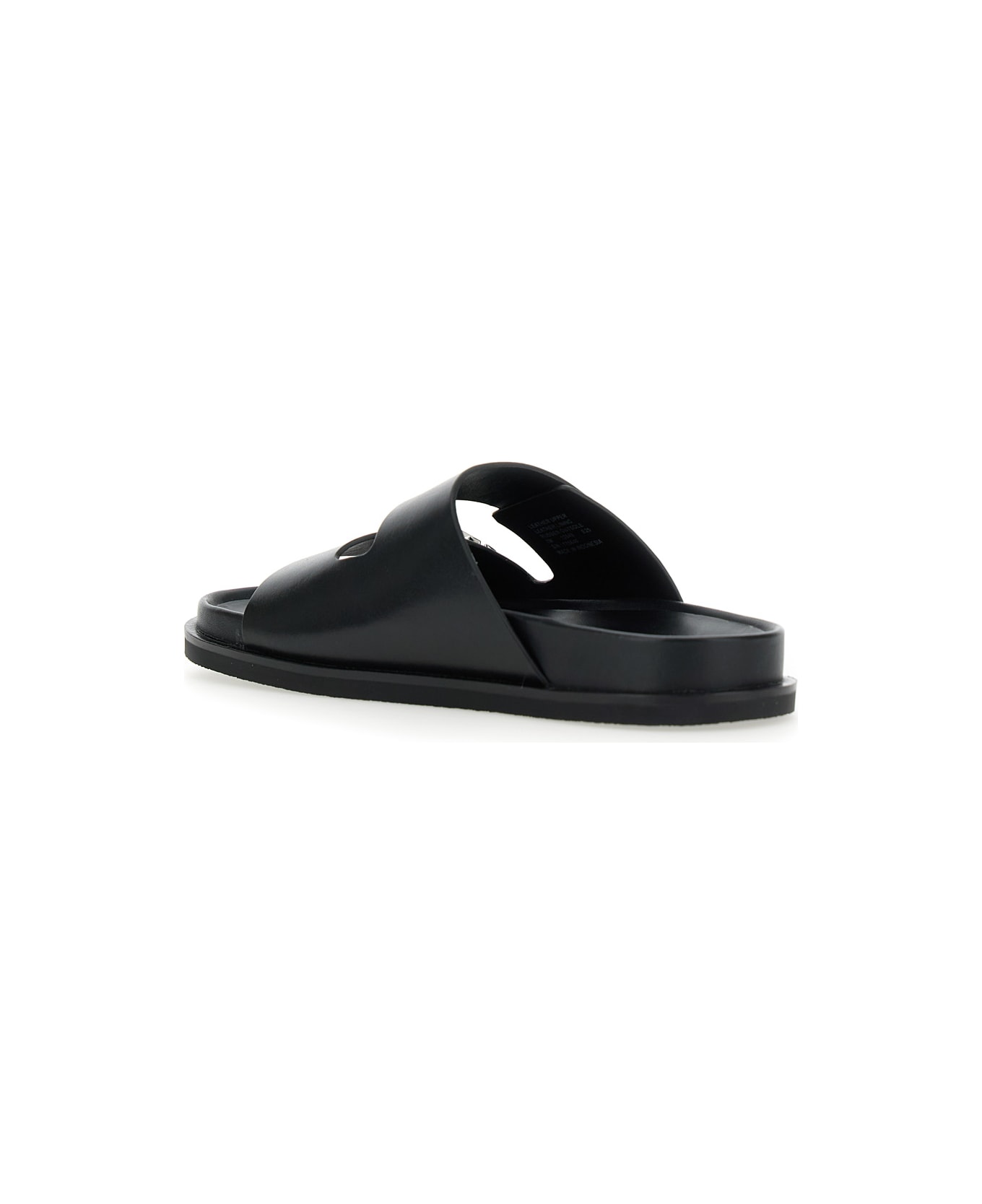 Tory Burch Black Leather Slippers - BLACK