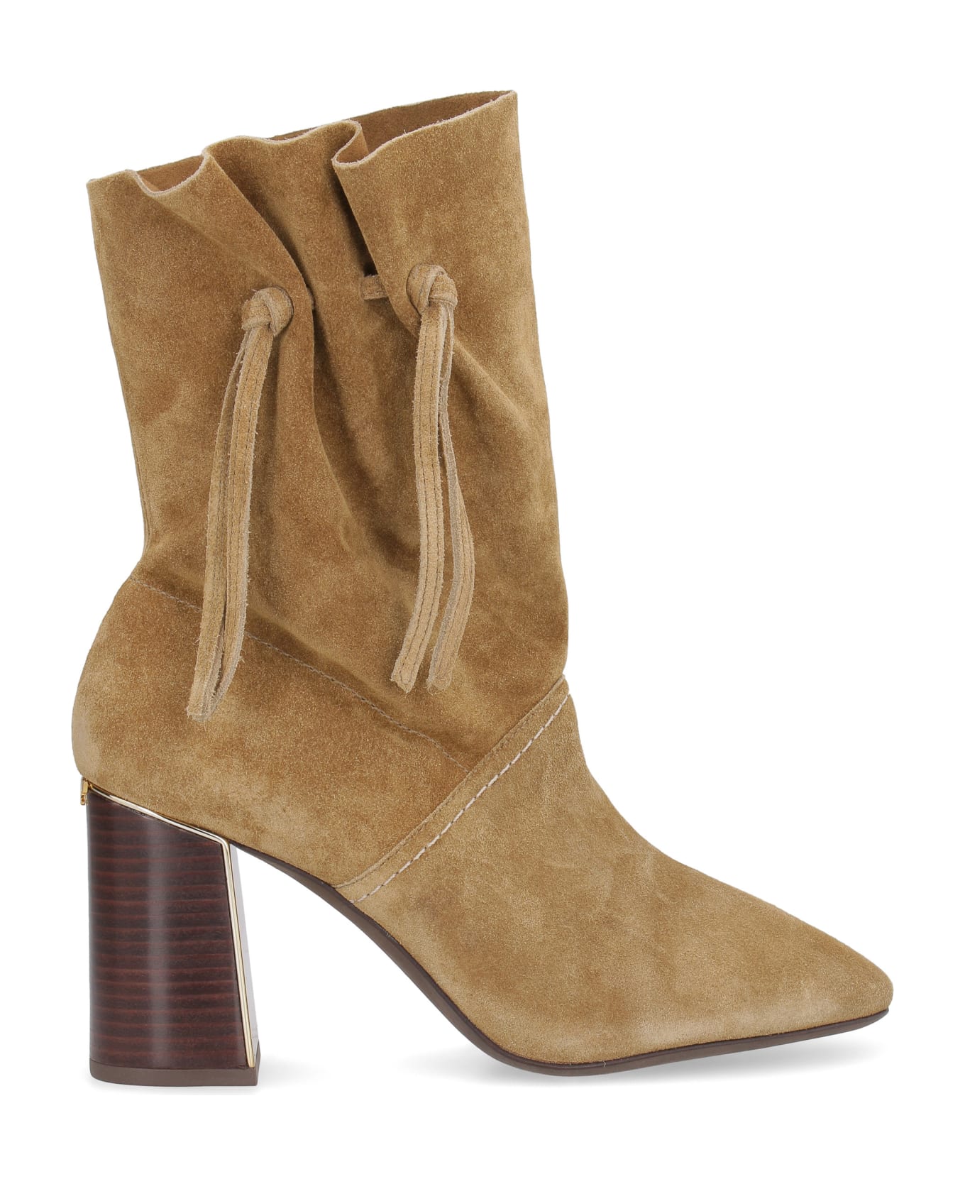 Tory Burch Gigi Suede Ankle Boots - Beige