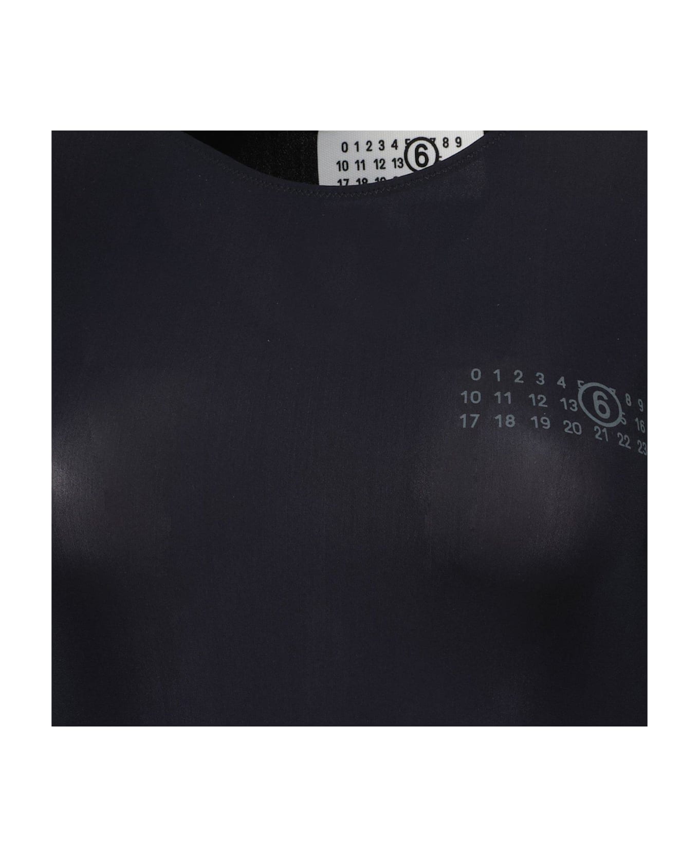 MM6 Maison Margiela Crewneck Long-sleeved Jumpsuit - BLACK