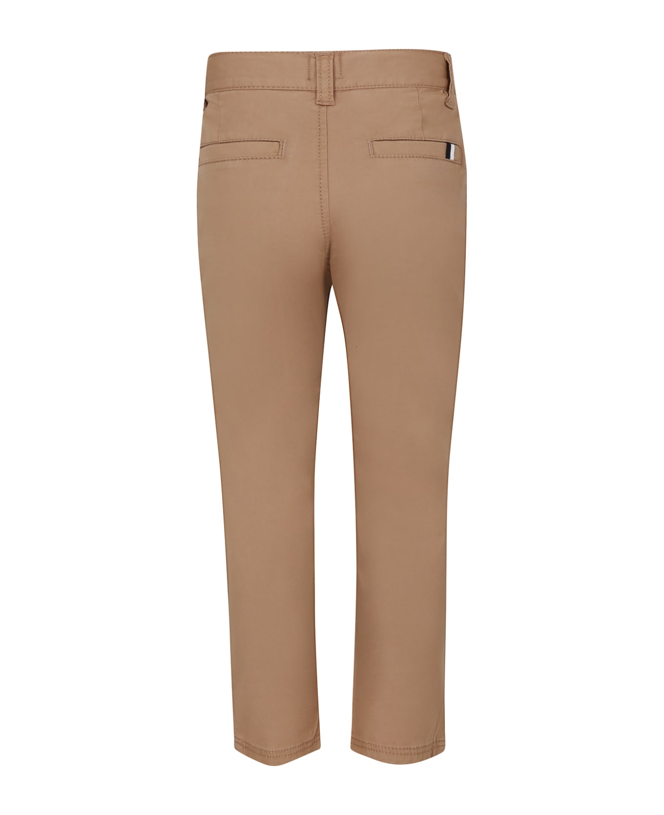 Hugo Boss Beige Trousers For Boy With Logo Detail - Beige ボトムス