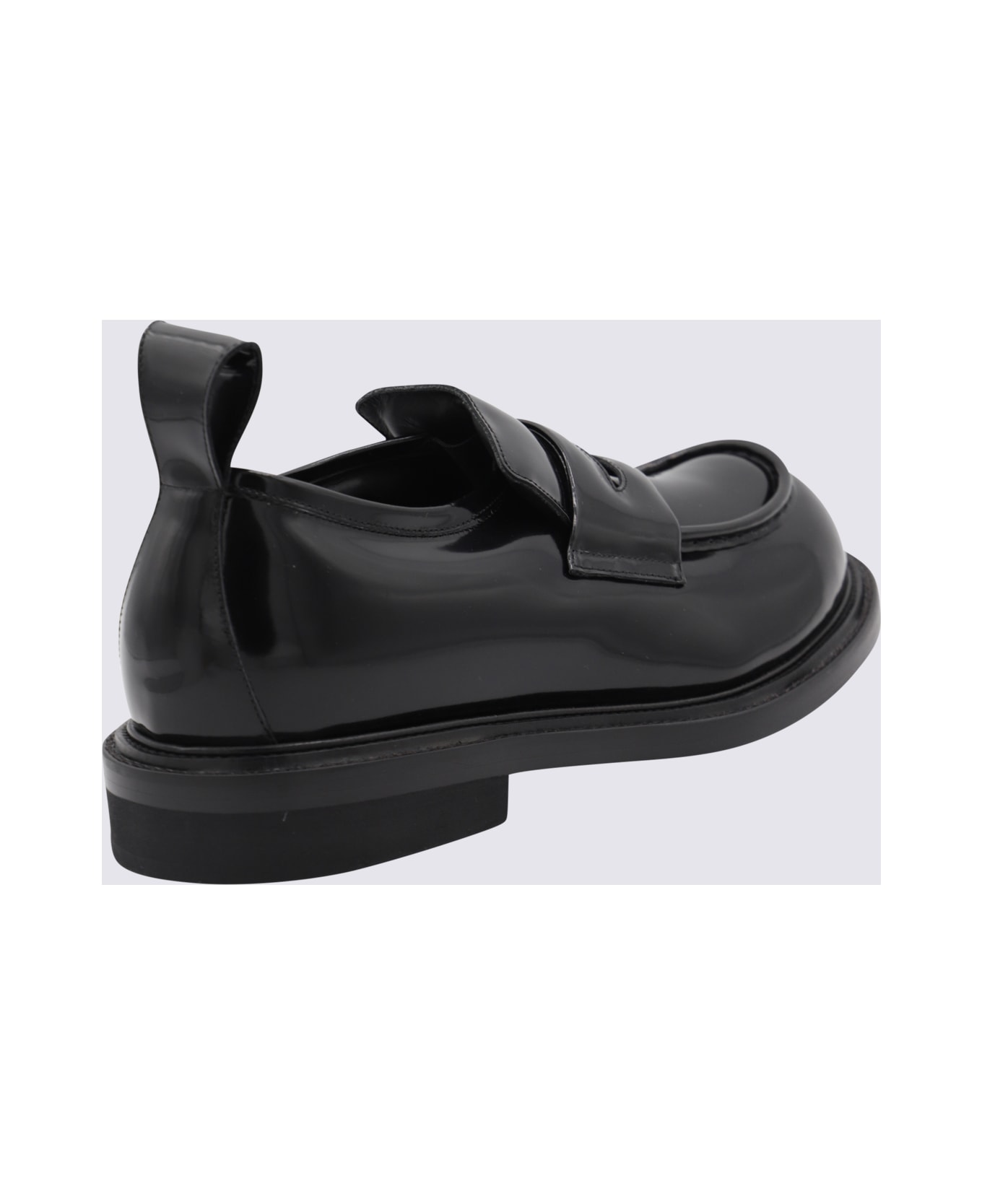 Moschino Black Leather Loafers - Black