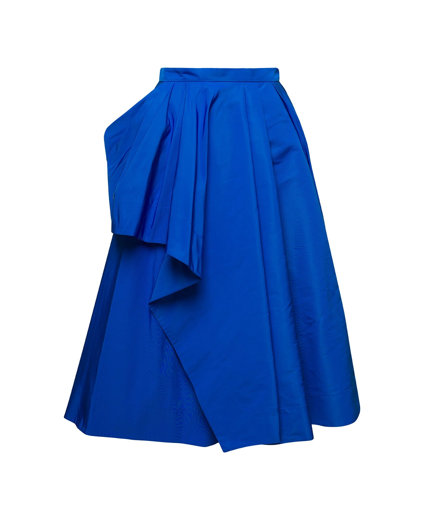 Alexander McQueen Draped Round Asymmetric Skirt - Blu
