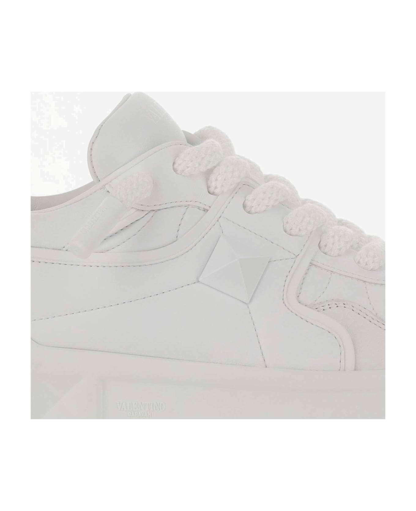 Valentino Garavani White Nappa Leather One Stud Xl Sneakers