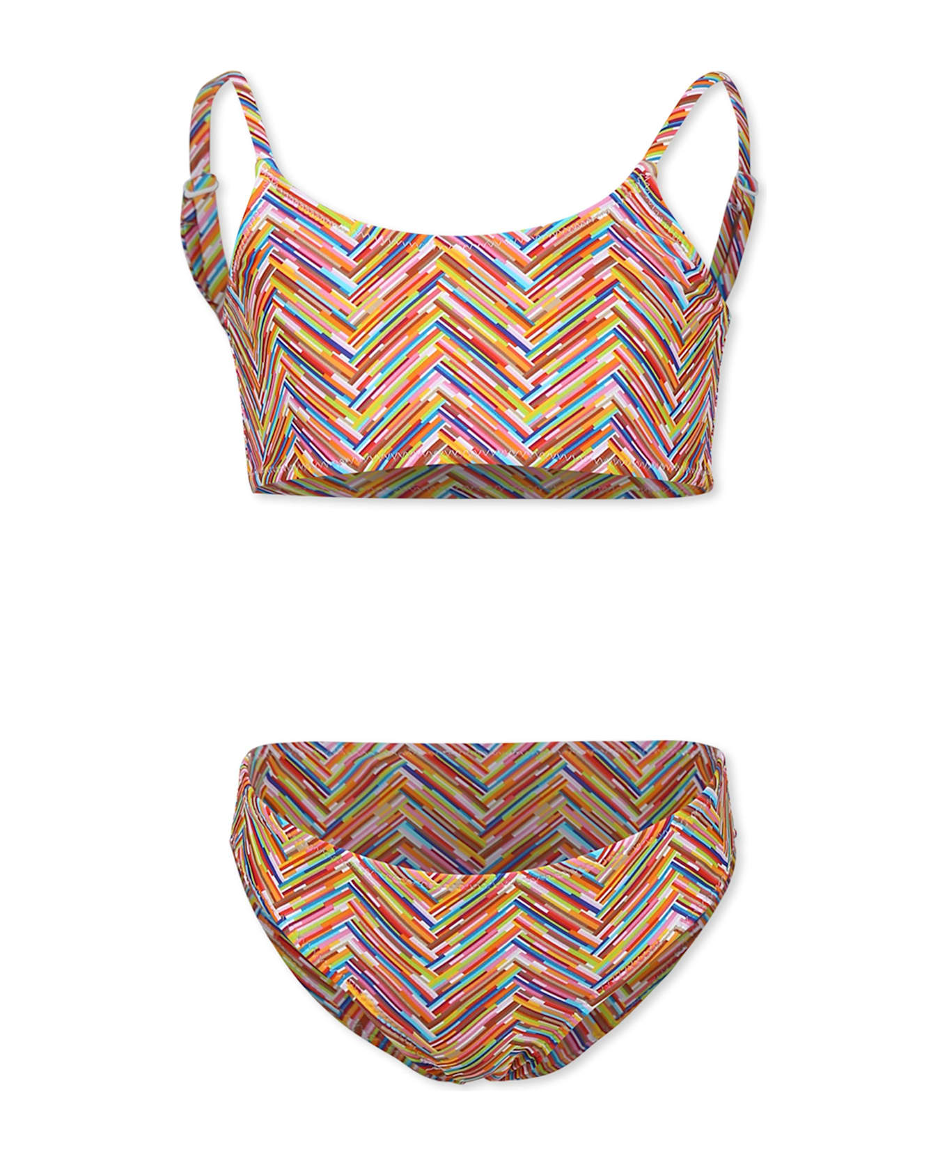 Missoni Multicolor Bikini For Girl With Motif Chevron - Multicolor