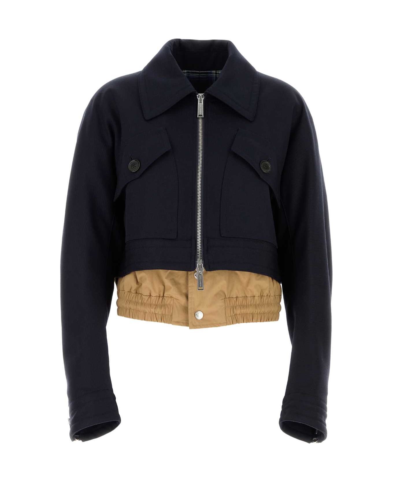Dsquared2 Dark Blue Wool Jacket - WHITE