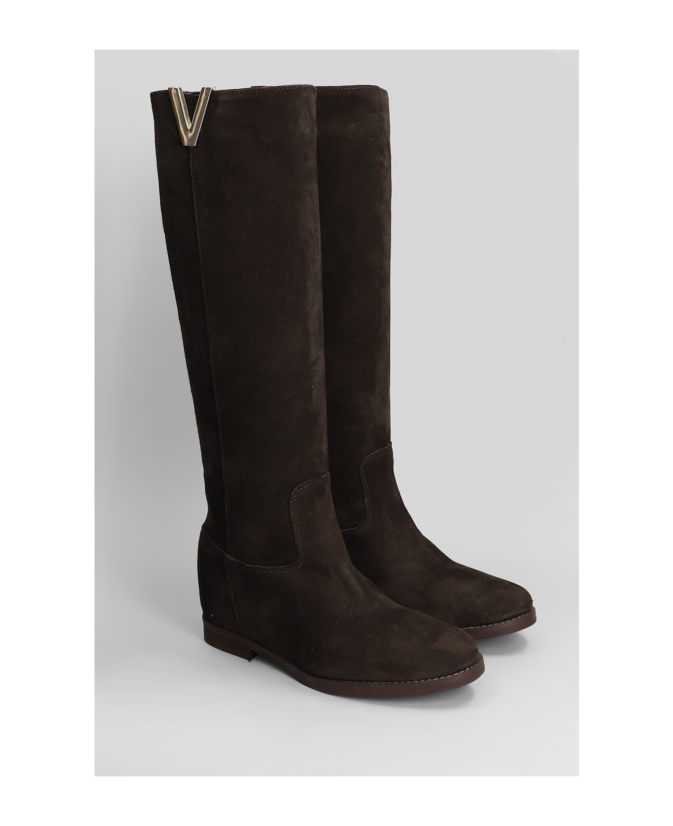 Julie Dee In Dark Brown Suede - dark brown