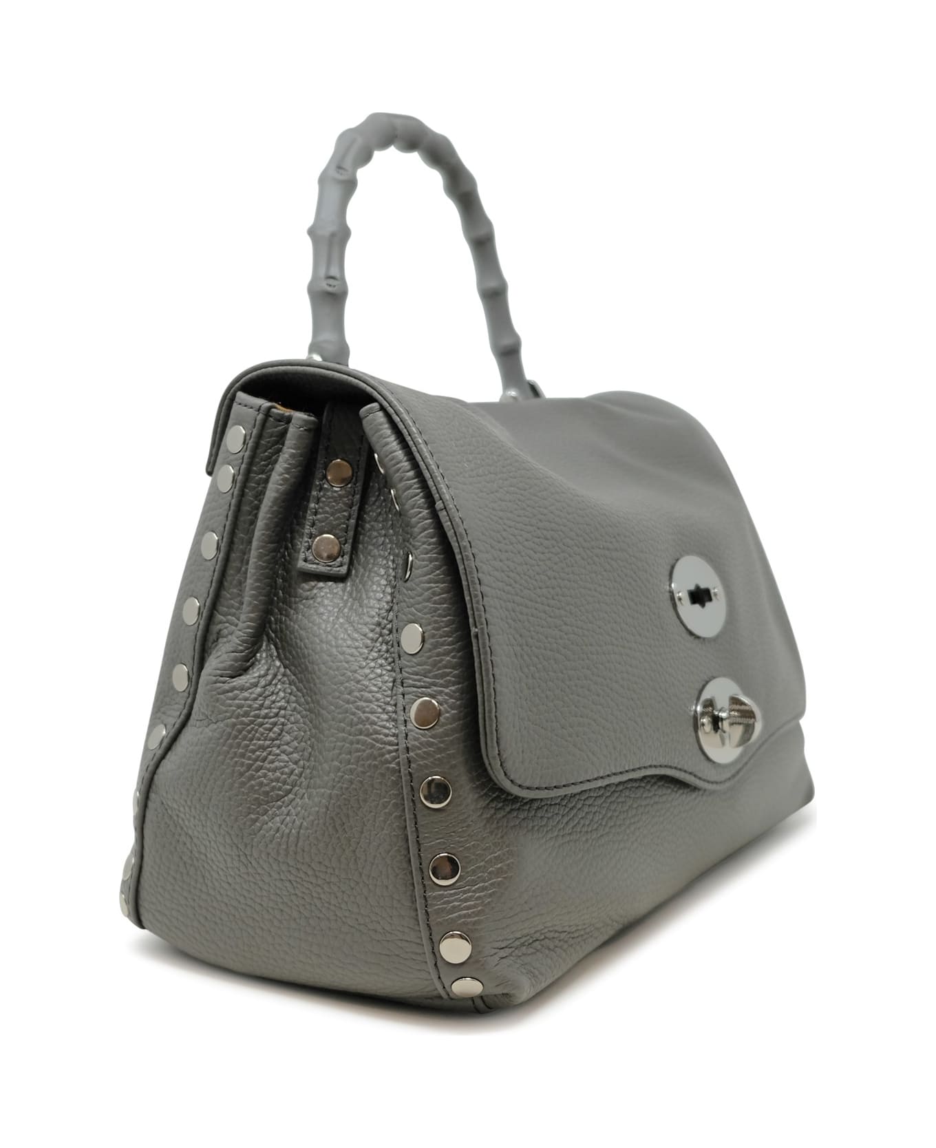 Zanellato 068010-0950000-z0130 Grey Montebianco Postina Daily S Bamboo Leather Handbag - GREY