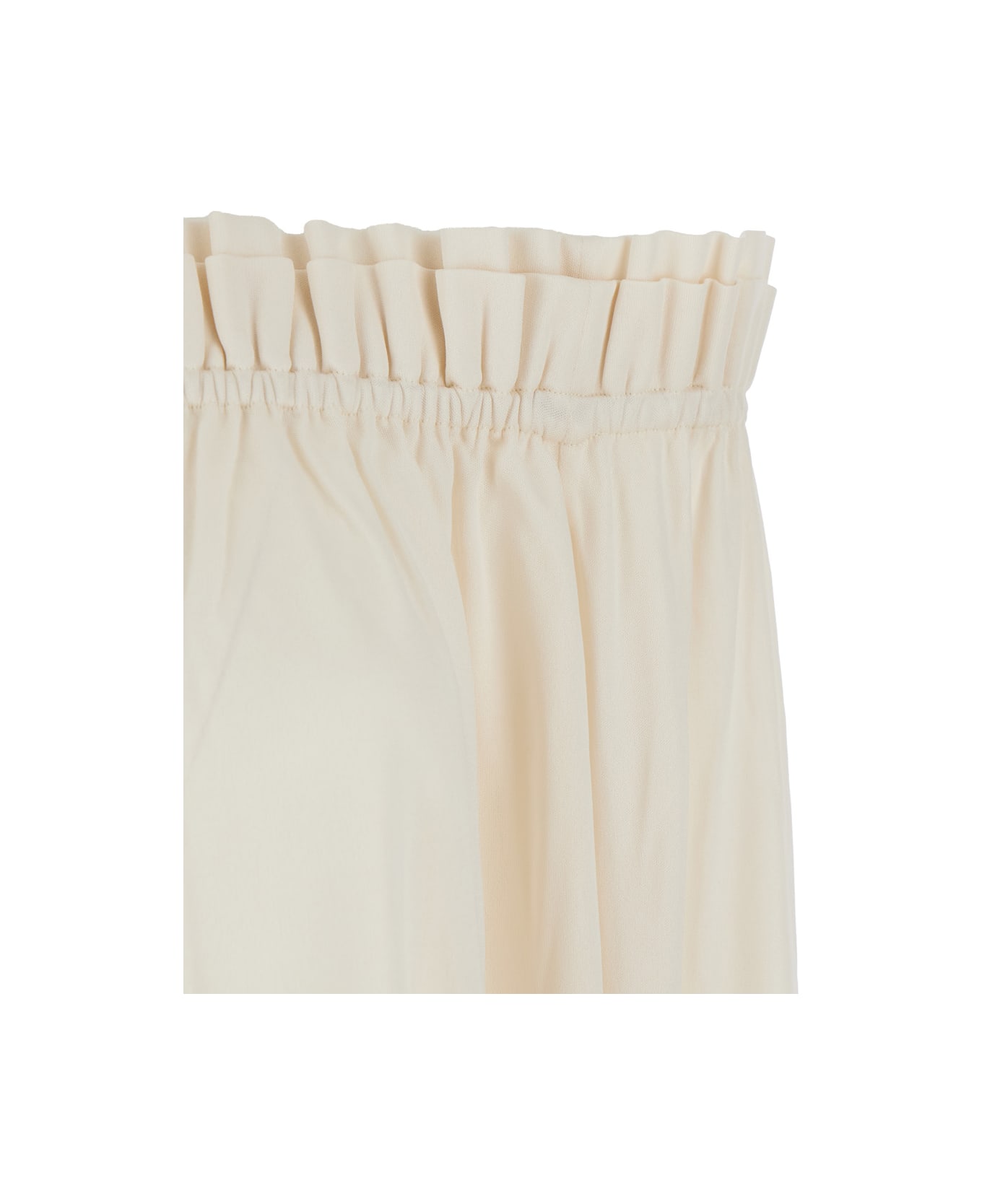 Saint Laurent White Off-shoulder Dress With Tight Waist In Viscose Woman - White
