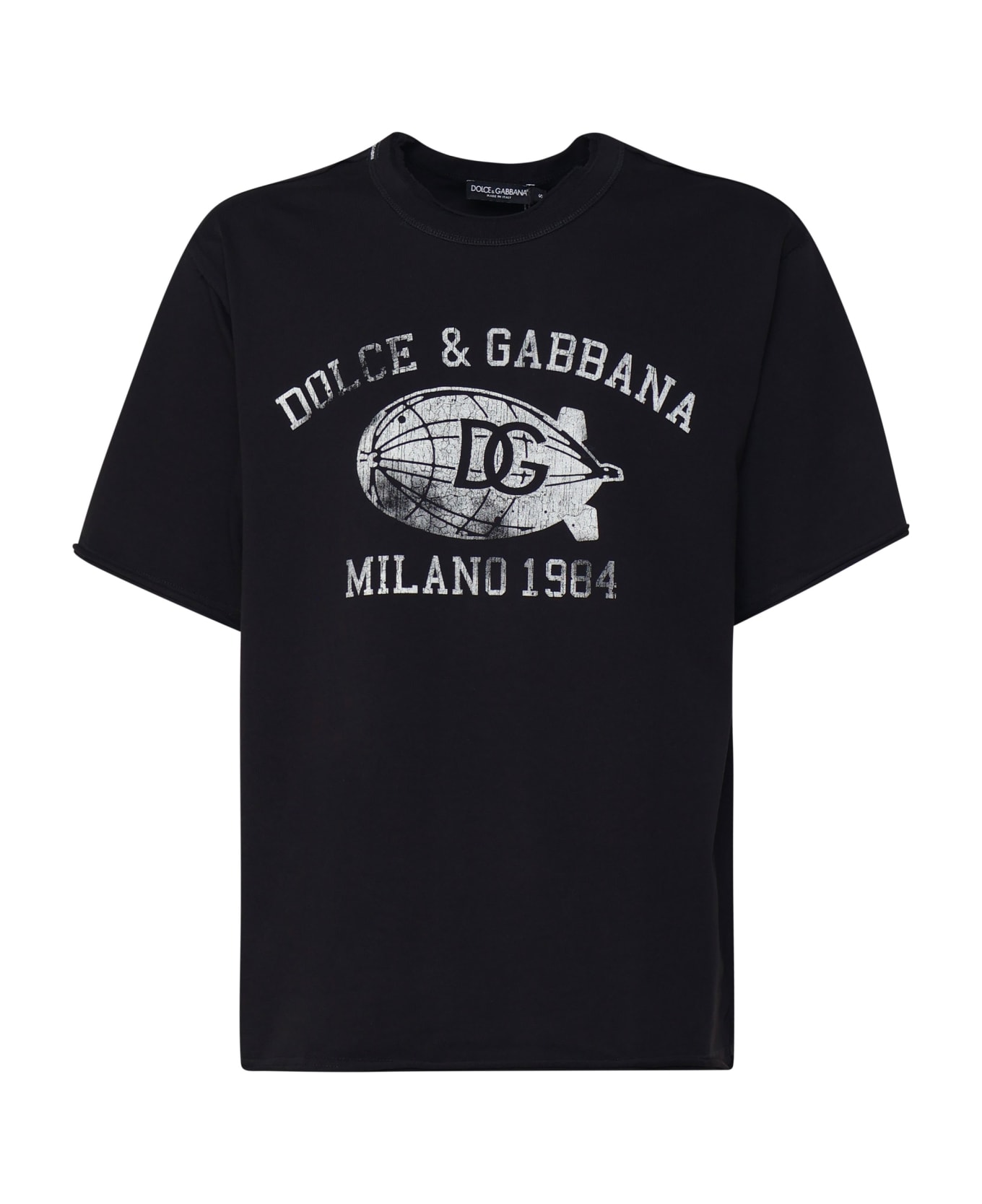 Tシャツ・カットソー DOLCE  GABBANA Men T Shirts G8ST3ZHU7UT N0000 Black Cotton piqué t-shirt in Black for Men | Dolce&Gabbana® US