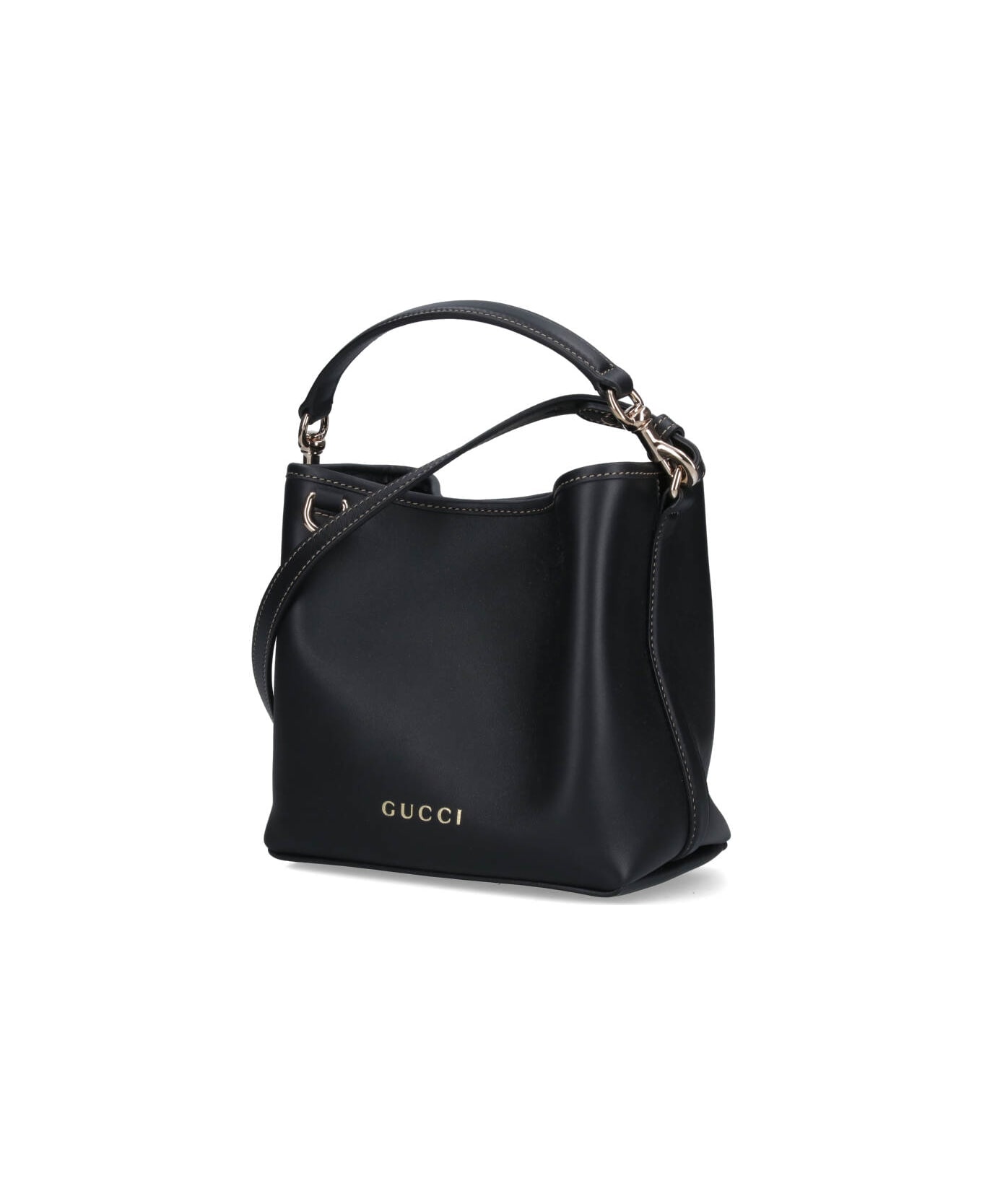 Gucci 
emblem
 Bucket Bag - Black