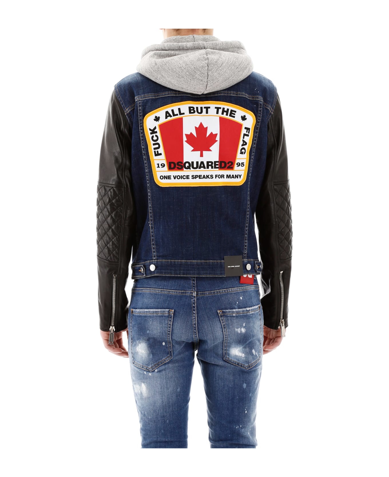 Dsquared2 Denim And Leather Jacket - BLUE (Blue)