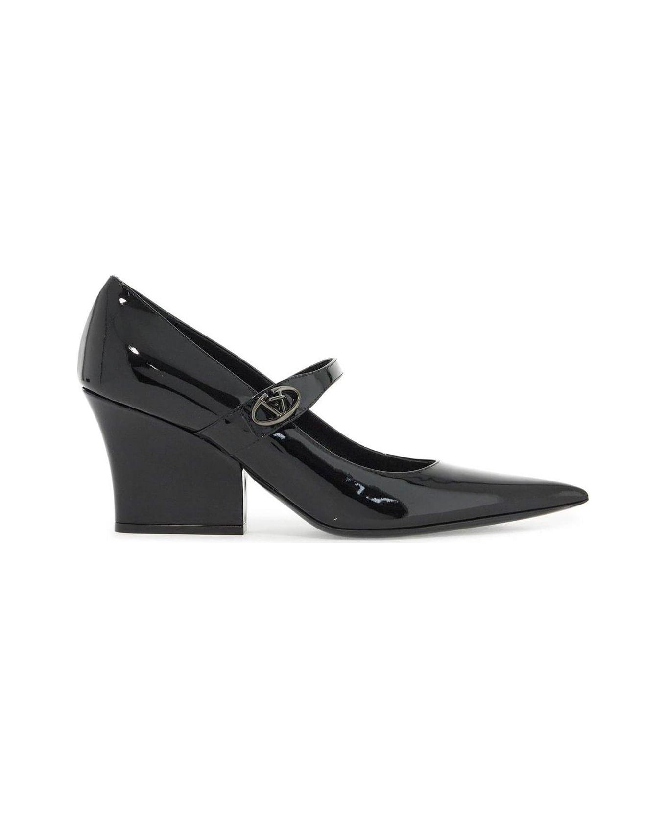 Valentino Garavani Pointed Toe Mary Jane Pumps - Black