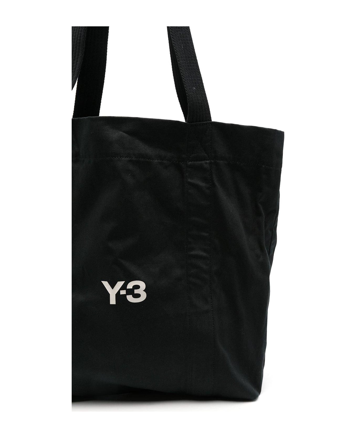 Y-3 Logo Printed Top Handle Bag - Black