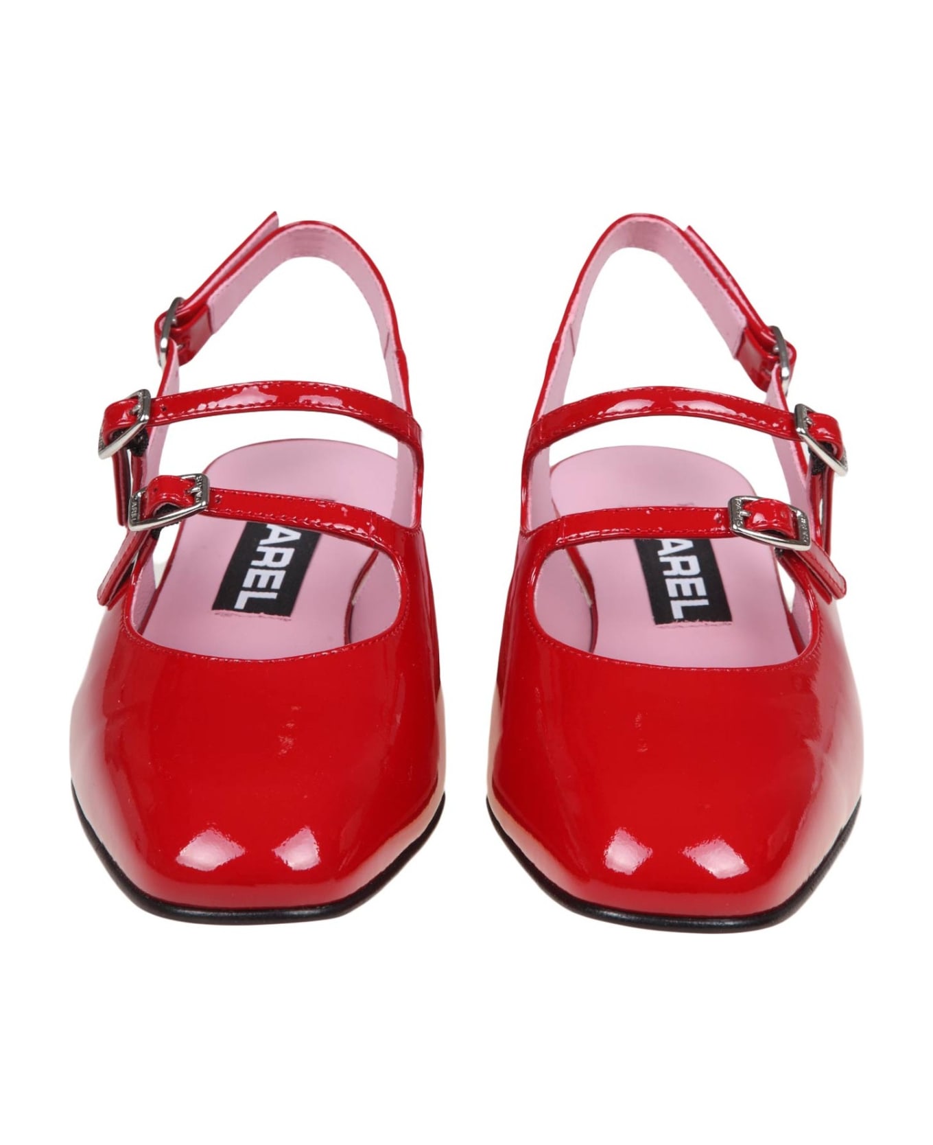 Carel Slingback In Red Patent Leather - Rouge