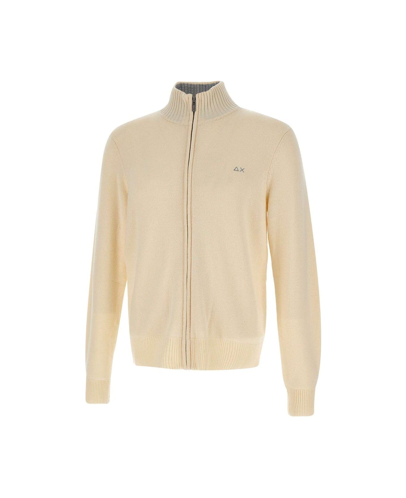 Sun 68 High-neck Zip-up Cardigan Sun 68 - CREAM