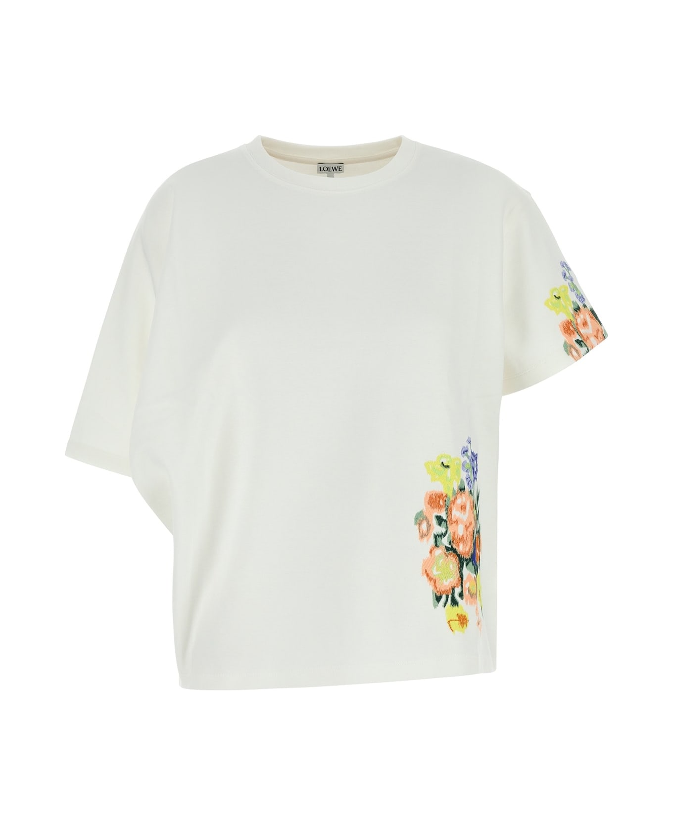 Loewe Embroidered Draped T-shirt - White