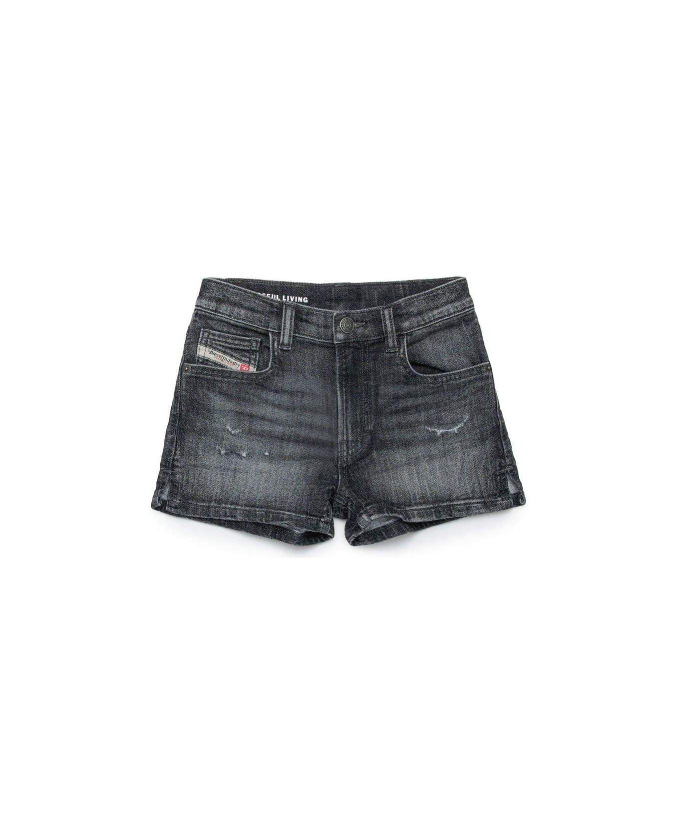 Diesel Distressed Denim Skirt - Black ボトムス