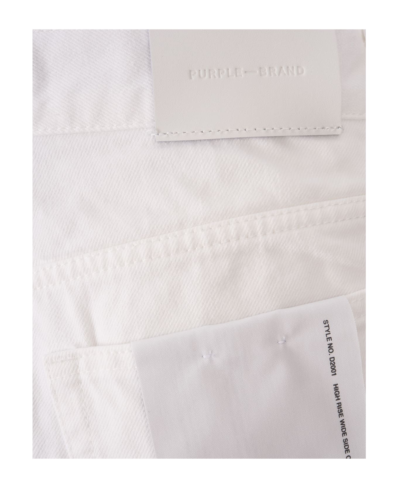 Purple Brand Wide Side Cut Out Jeans In White - White ボトムス