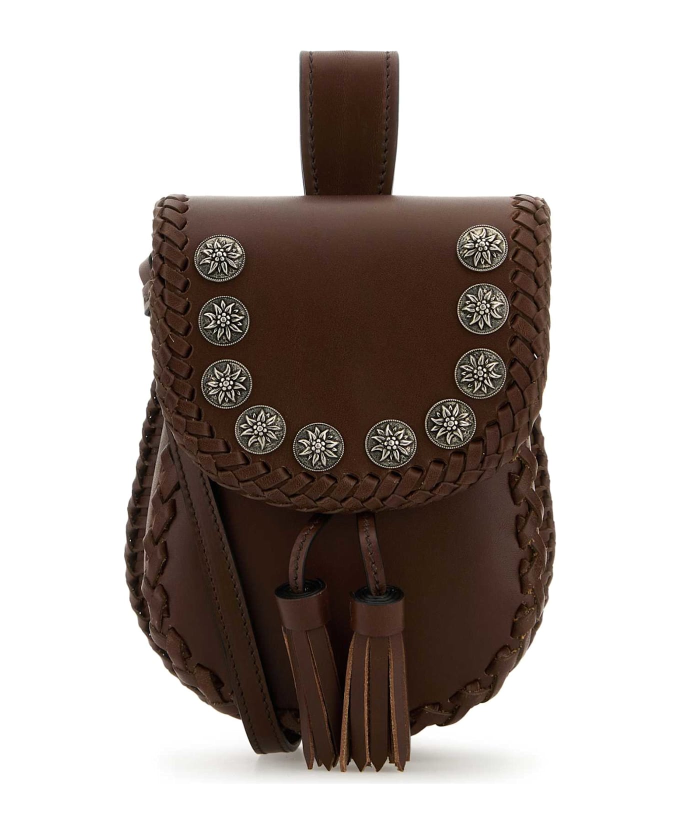 Prada Brown Leather Crossbody Bag - PALISSANDRO