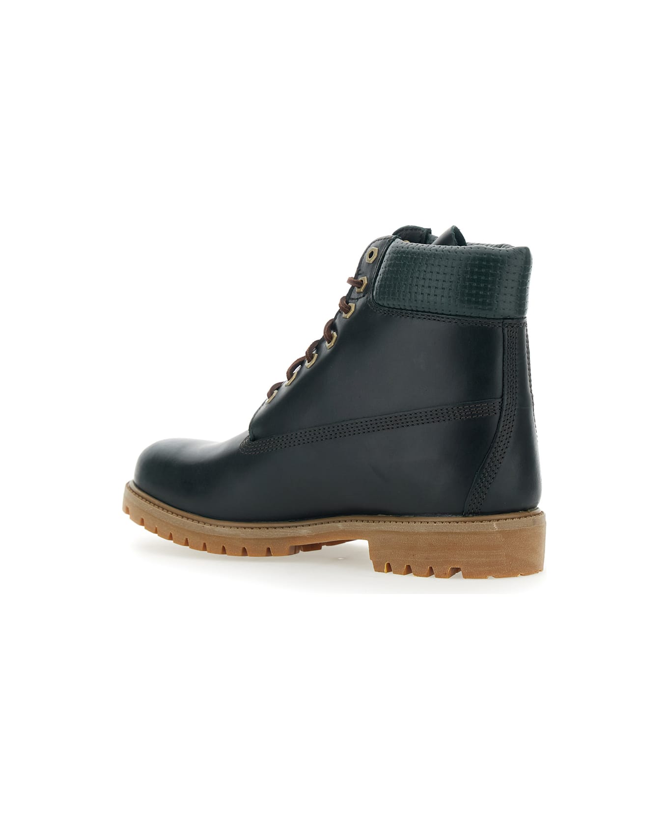 Timberland Green Water-proof Boots With Logo Plate In Leather Man - Green