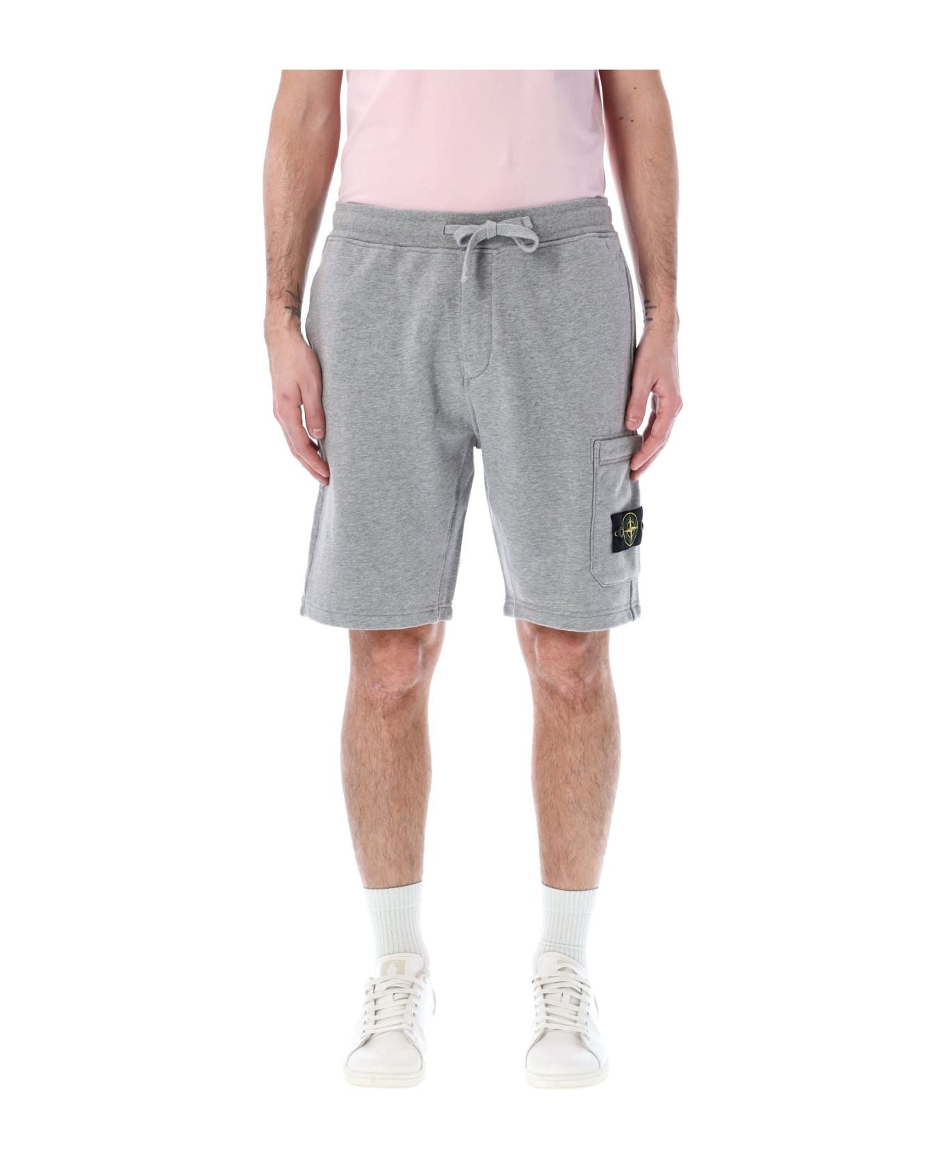 Stone Island Logo Badge Bermuda Shorts - GREY MEL