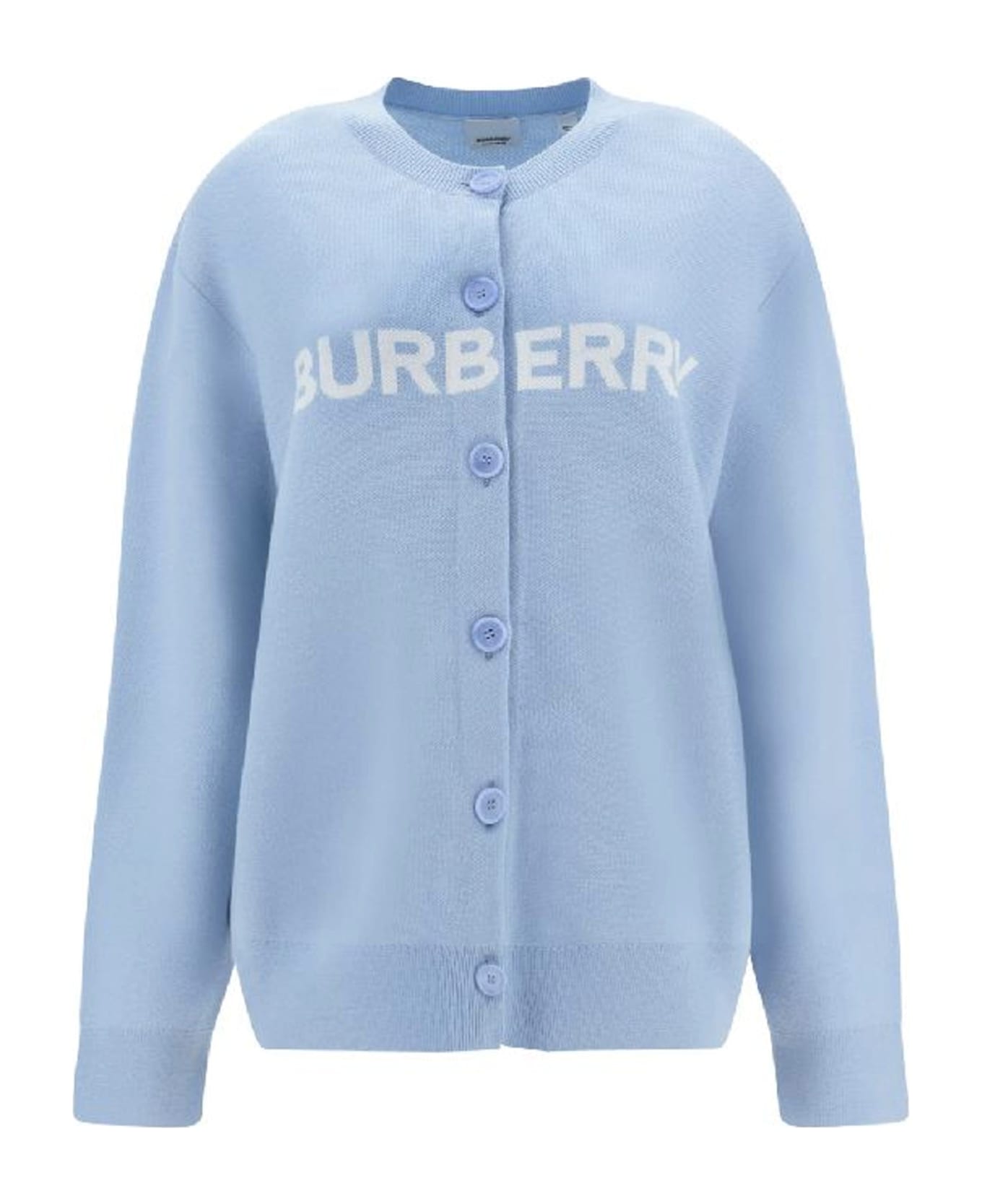 Burberry Cotton And Wool Cardigan - Blue