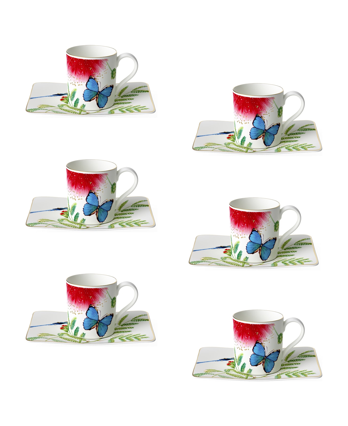 Villeroy & Boch Amazonia 6 Tazze Caffè Con Piattino - Multicolor